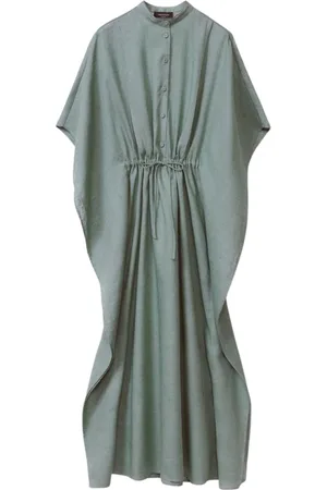 Fabiana Filippi Kjole, Dame, Grøn, XS, Linned, Elegant Linned Maxi Kjole Teal