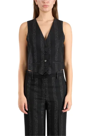 Msgm Jakke, Dame, Sort, M, Uld, Lurex Wool Gilet Slim Fit