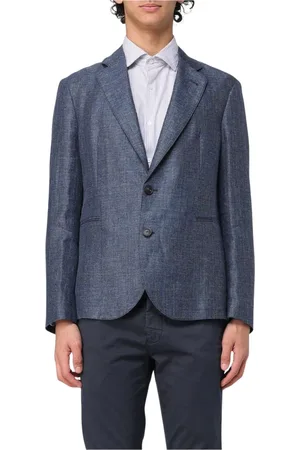 Emporio Armani Jakkesæt, Herre, Blå, 2XL, Bomuld, Beige Linen Cotton Blazer
