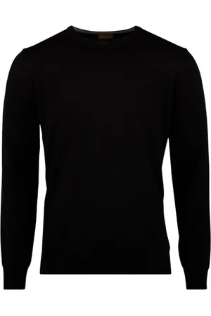 Stenströms Strik, Herre, Sort, M, Uld, Sort Merinould Crew Neck Sweater