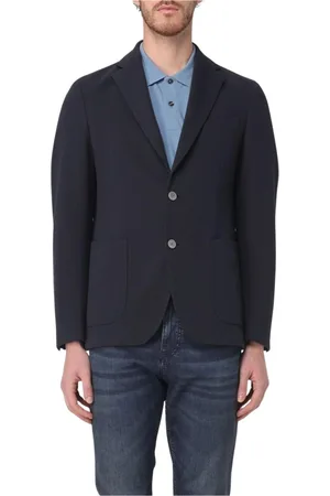 HUGO BOSS Jakke, Herre, Blå, 2XL, Moderne Blå Skræddersyet Jakke