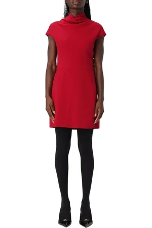 VERSACE Kjole, Dame, Rød, S, Rød High Neck Mini Kjole