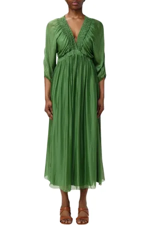 Kaos Kjole, Dame, Grøn, M, Blå Elegant Midi Kjole Kvinder