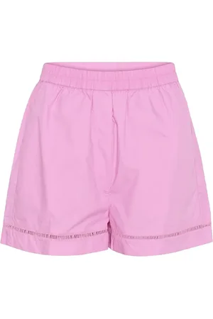 INWEAR Shorts, Dame, Lyserød, 2XS, Bomuld, Cyclamen Shorts med Broderede Detaljer