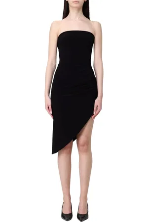 Norma Kamali Kjole, Dame, Sort, S, Sort Rynket Midi Kjole