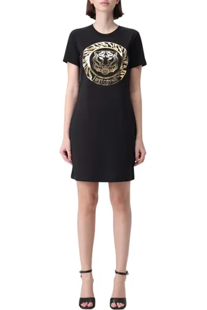Roberto Cavalli Kjole, Dame, Sort, XS, Bomuld, Tiger Head Kjole