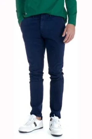 HARMONT&BLAINE Bukser, Herre, Blå, S, Bomuld, Canvas Chino Skinny Bukser