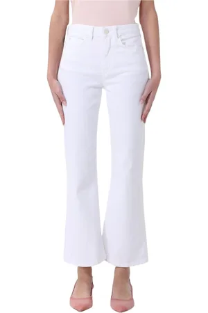 Pinko Jeans, Dame, Hvid, W29, Hvide Flare Jeans til Kvinder