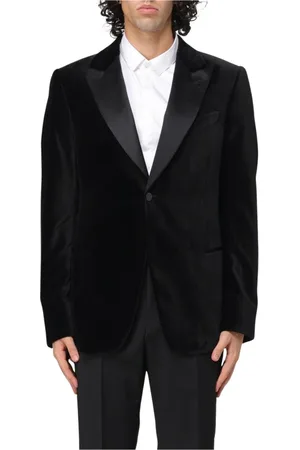 Emporio Armani Jakke, Herre, Sort, L, Uld, Sort Velvet Blazer Jakke