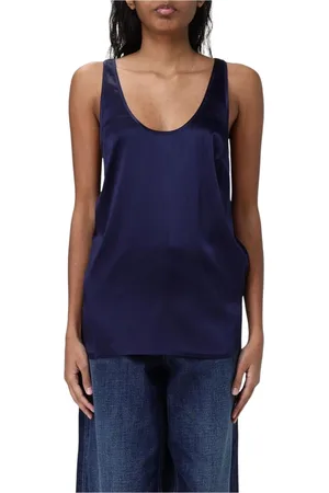 Pinko Top, Dame, Blå, S, Uld, Blå Silke Cami Top