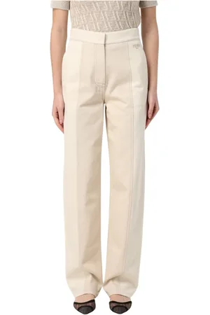 Fendi Jeans, Dame, Hvid, XS, Denim, Hvide Straight-Leg Denim Jeans