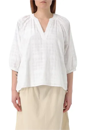 Barbour Bluser & Skjorter, Dame, Hvid, M, Bomuld, Hvid Bomuld Langærmet Top