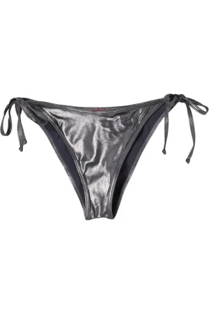 Diesel Badetøj, Dame, Sort, S, Uld, Metallic TieSide Bikini Bottoms