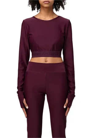 VERSACE Top, Dame, Lilla, XS, Violet Crop Top Chic Moderne Look