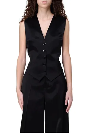 Serafini Jakke, Dame, Sort, S, Satin, Elegant Sort Satin Vest