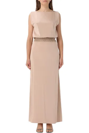Giorgio Armani Kjole, Dame, Lyserød, S, Elegant Maxi Kjole med Fletning i Taljen