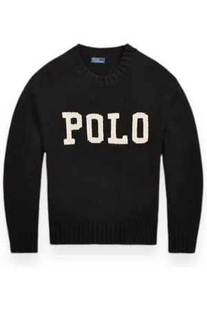Ralph Lauren Strik, Dame, Sort, M, Uld, Stilfuld Polo Pullover Sweater