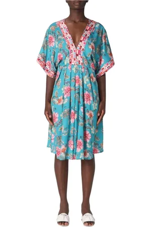 Liu Jo Kjole, Dame, Blå, XS, Blå Blomstret Mini Kjole