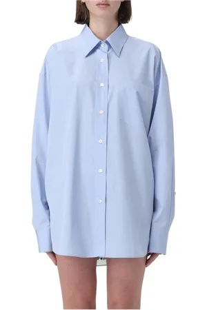 Stella McCartney Bluser & Skjorter, Dame, Blå, XS, Bomuld, Blå Poplin Skjorte Elegant Pasform