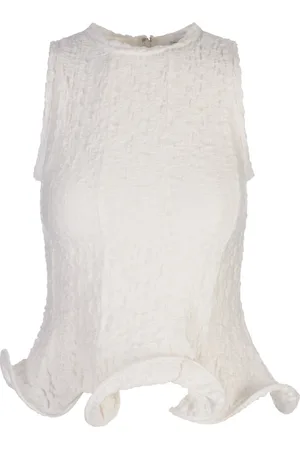 Msgm Top, Dame, Hvid, S, Bomuld, Hvid Top med Polyester og Bomuld