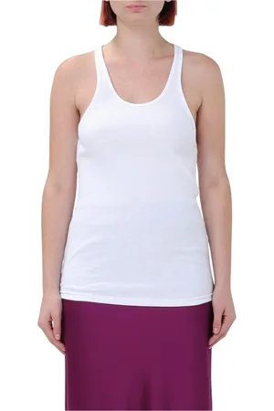 Isabel Marant Top, Dame, Hvid, S, Bomuld, Hvid Ribbet Bomuld Tank Top