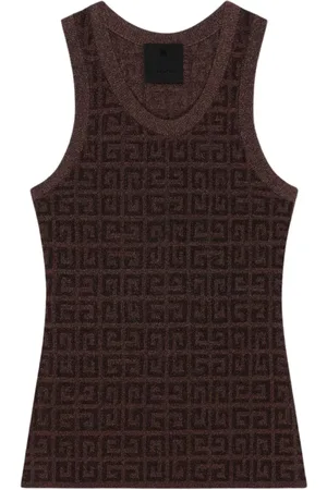 Givenchy Top, Dame, Brun, XS, Uld, Græsk Nøglemønster Tank Top