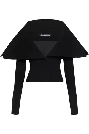 Jacquemus Jakke, Dame, Sort, S, Sort Oversize V-hals Jakke
