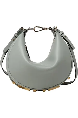Fendi Taske, Dame, Blå, ONE SIZE, Læder, Halvmåne Læder Håndtaske