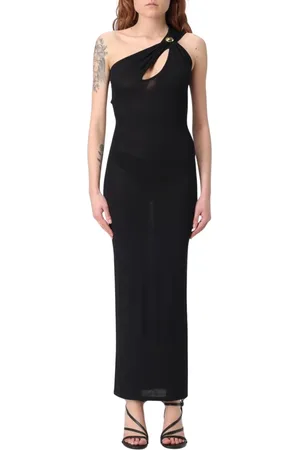 FEDERICA TOSI Kjole, Dame, Sort, S, Sort Asymmetrisk Midi Kjole