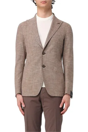 TAGLIATORE Jakke, Herre, Brun, XL, Linned, Linned blanding jakkesæt jakke Hakrevers