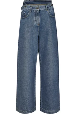 The Attico Jeans, Dame, Blå, W26, Bomuld, Blå Jeans med Indbyggede Shorts