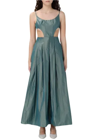 Emporio Armani Kjole, Dame, Grøn, S, Grøn Plisseret Maxi Kjole