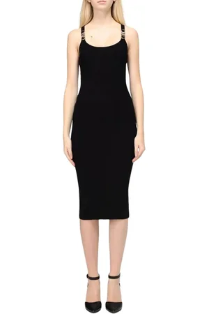 Michael Kors Kjole, Dame, Sort, XS, Elegant Sort Ribstrikket Kjole