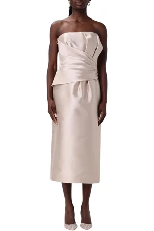 Alberta Ferretti Kjole, Dame, , M, Elegant Ivoire Silke Midi Kjole