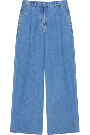Givenchy Jeans, Dame, Blå, W27, Uld, Klassiske Blå Wide Leg Jeans
