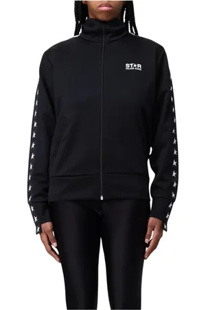 Golden Goose Sweathshirts & Hoodies, Dame, Sort, XS, Uld, Elegant Track Jacket Sort Kvinde