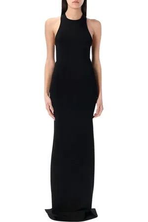 Saint Laurent Kjole, Dame, Sort, M, Elegant Ærmeløs Maxi Kjole Sort