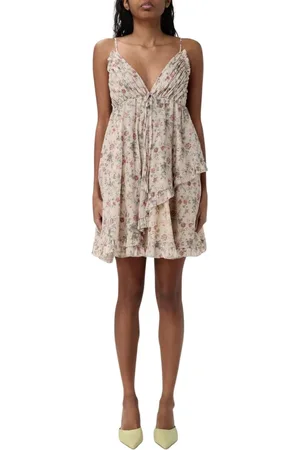 ANIYE BY Kjole, Dame, Flerfarvet, M, Uld, Farverig Blomstret Asymmetrisk Mini Kjole