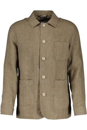 HUGO BOSS Jakke, Herre, Brun, M, Linned, Linned Skjortejakke i Brun