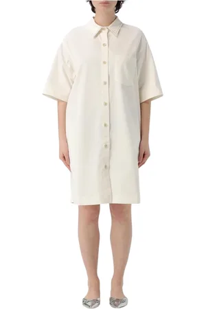 Fabiana Filippi Kjole, Dame, Hvid, XS, Bomuld, Hvid Skjortekjole Elegant Stil