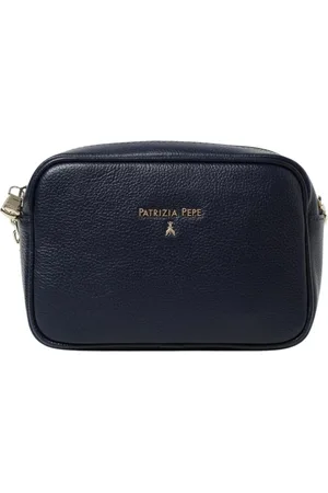 Patrizia Pepe Taske, Dame, Blå, ONE SIZE, Læder, Sort læder crossbody clutch