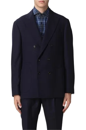 Brunello Cucinelli Jakkesæt, Herre, Blå, XL, Klassisk Dobbelt-Brysk Blazer