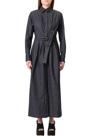 Max Mara Kjole, Dame, Blå, 2XS, Blå Elegant Kjole Afslappet Pasform