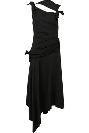 Acne Studios Kjole, Dame, Sort, M, Bomuld, Knudeudsmykket Ærmeløs Bomulds Kjole