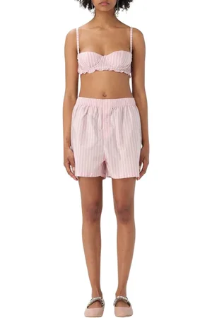 Serafini Nightwear & Lounge, Dame, Lyserød, S, Stribet Poplin Pyjamasæt