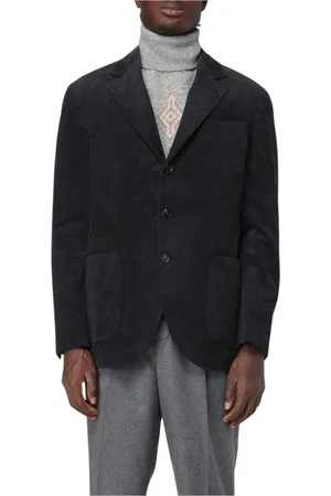 Brunello Cucinelli Jakke, Herre, Grå, XL, Bomuld, Klassisk Corduroy Blazer Lommer