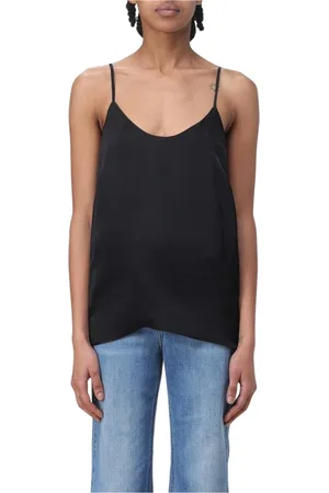 Twin-Set Top, Dame, Sort, XS, Sort Silke Cami Top