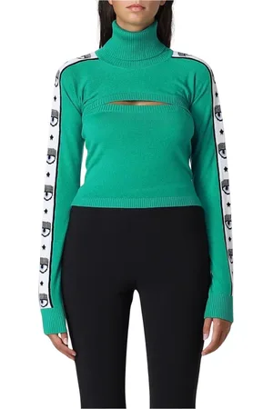 Chiara Ferragni Strik, Dame, Grøn, S, Grøn pyntet sweater