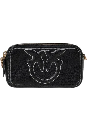 Pinko Taske, Dame, Sort, ONE SIZE, Uld, Elegant Love Birds Crossbody Taske