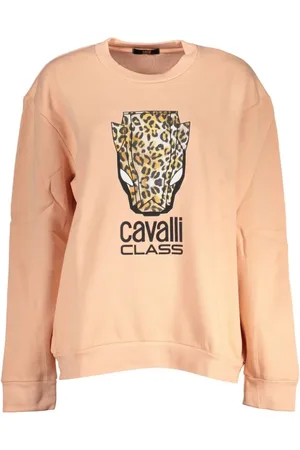 Roberto Cavalli Sweathshirts & Hoodies, Dame, Lyserød, L, Bomuld, Elegant Fleece Pullover
